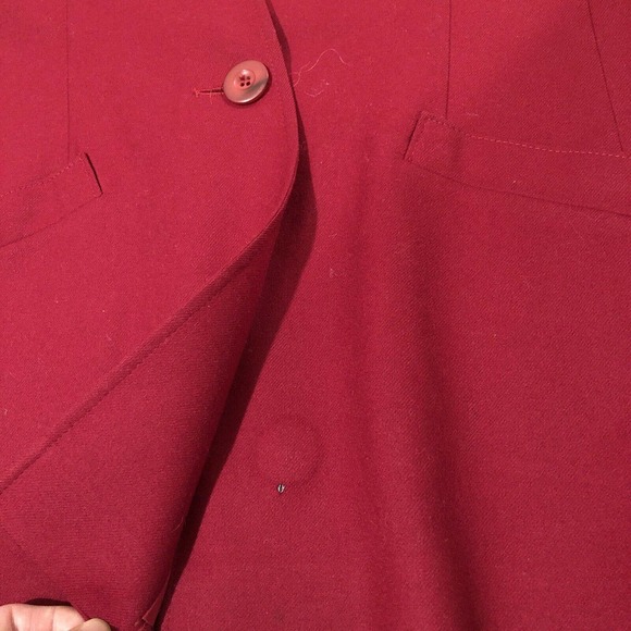 Women’s Miss Pendleton Blazer Sz 8 Red 1 Button Vintage 100% Pure Virgin Wool - Picture 8 of 8